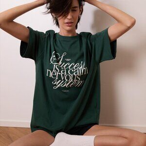 Active After Coffee Success Is A Calm  Nervous System Green Tee New